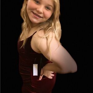 Elegant Red Velvet Dress